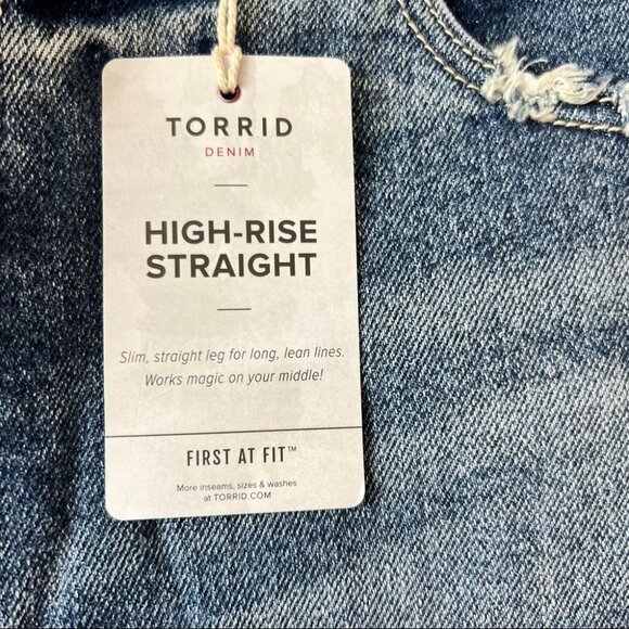 Torrid High Rise Straight Distressed Jeans Size 20 NWT - Picture 5 of 16